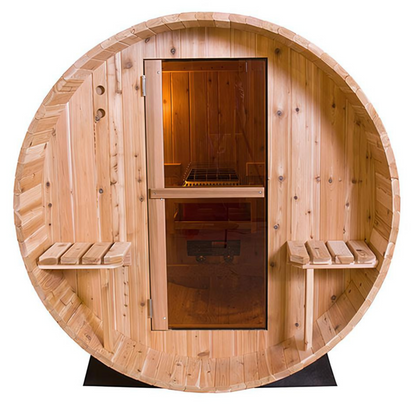 Fonteyn Rustic Barrel Sauna 7+1ft | 6 Person Indoor & Outdoor Sauna